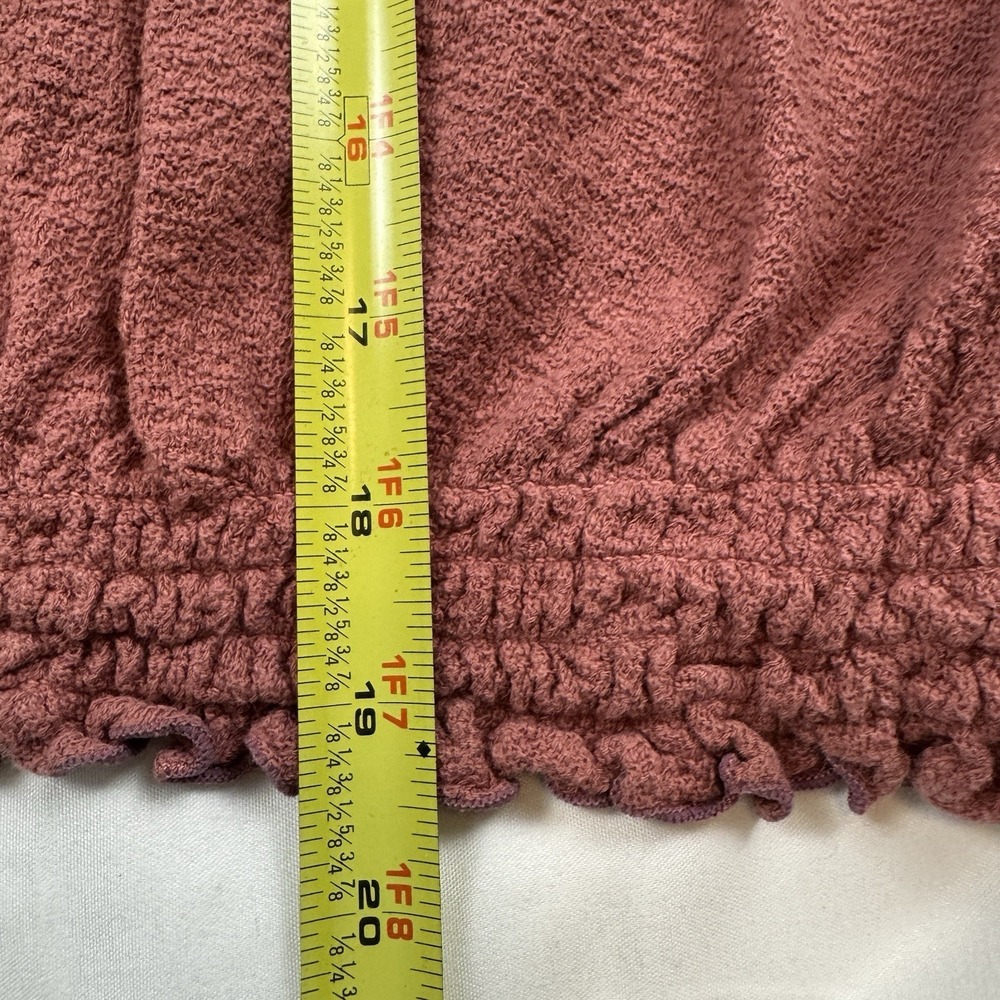 Madewell Mauve Pink Smocked Bell Sleeve Blouse 100%‎ Cotton Large Boho Romantic - Picture 5 of 5